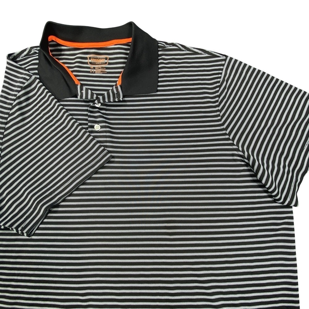 Foundry Polo Shirt Men 3XL Black Striped Performance Stretch Wicking Active Golf